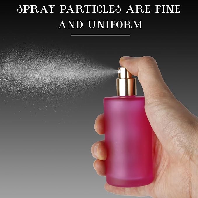 2pcs 50ml Glass Spray Bottle for Perfume,Refillable Travel Perfume Atomizer Bottles,Pink Portable Cologne Atomizer Empty Bottle.(Pink*2)