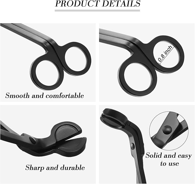 Candle Wick Trimmer, Candle Wick Cutter, Wick Shear, Wick Cutter Scissor (Matte Black)