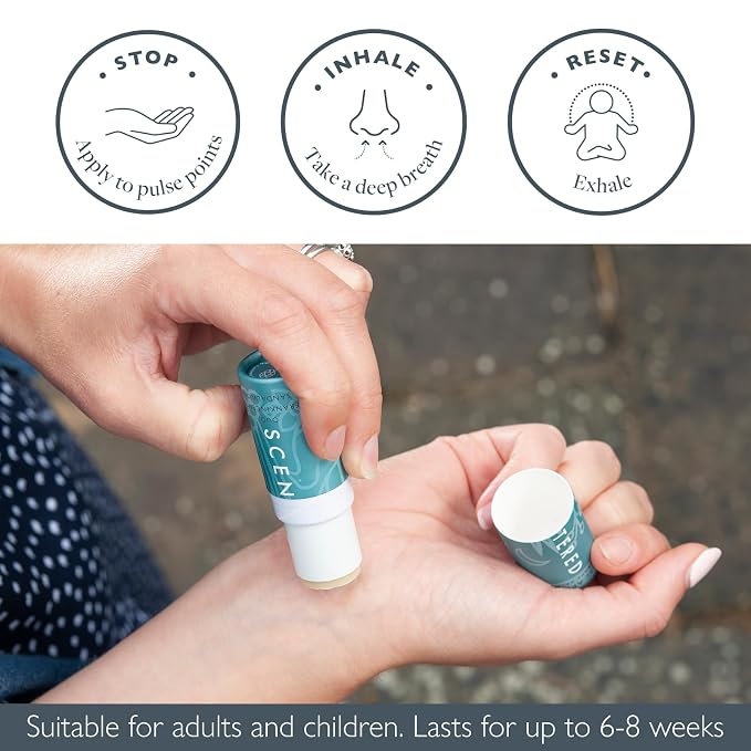 Scentered Aromatherapy Balm Stick - Escape - Natural Calm Essential Oil Roll On - Meditation Aid for Relaxation & Self-Care - Frankincense, Oud, Sandalwood - Mindfulness Gifts for Women