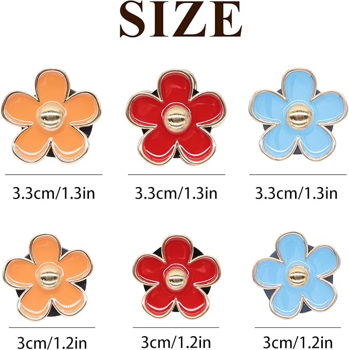ORIESSE 6pcs Flower Air Vent Clips Car Air Freshener,Red Orange Blue Daisy Flowers Vent Clip Car Accessories for Women,Girly Car Decor Refillable Car Diffuser