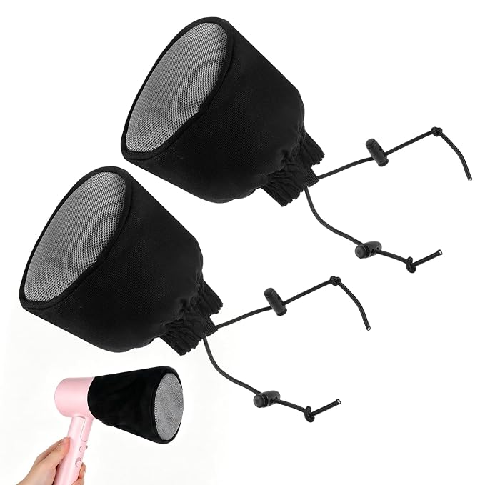 Hair Dryer Diffuser, Travel Hair Diffuser Diffusers Attachment Universal Diffusers for Hairs Dryer For Various Hairs Dryers Nozzles, Easy-Use&Strorage, Travel-Friendly (Black&Silver)