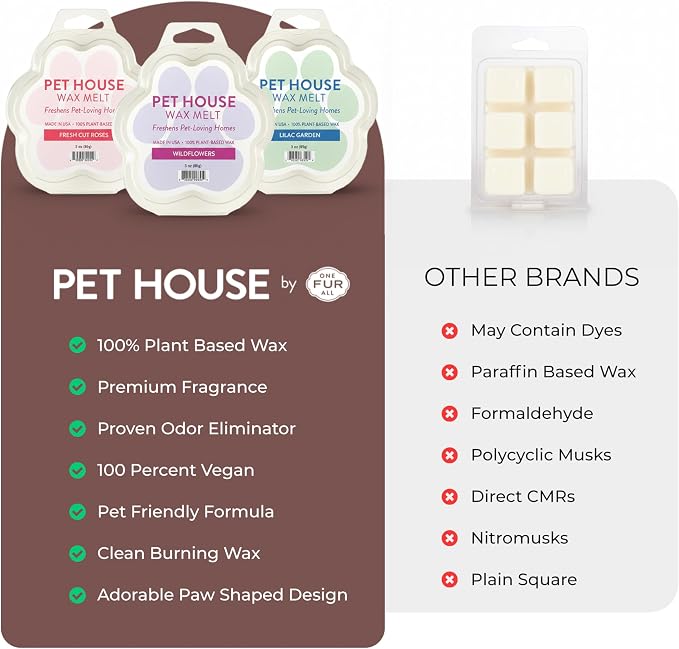 Pet House Fireside Scented Wax Melts - Natural, Long-Lasting, Plant Based Pet Friendly Soy Wax Melts Pack of 2