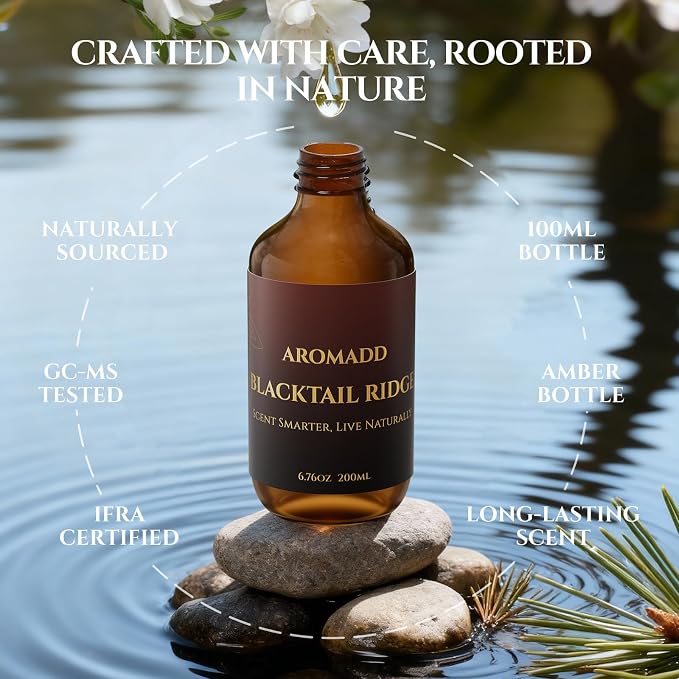 AROMADD AROMADD Blacktail Ridge Hotel Diffuser Oil Inspired by Luxury Hotel Collection Scent, Woody Sandalwood & Fir Aroma, Premium Fragrance Oil for Waterless Diffuser,Long-Lasting,3.38 fl oz(100 mL)