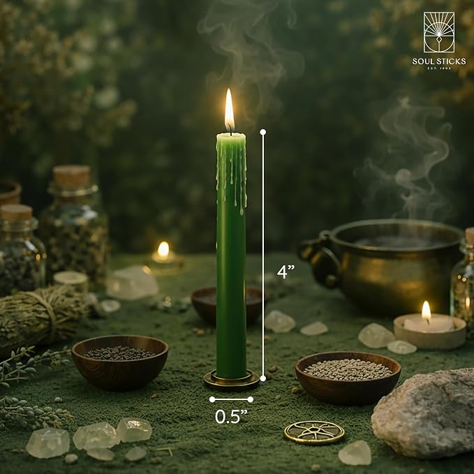 SOUL STICKS Abundance Magic Spell Chime Candles 20 Pack - Ideal for Altar, Rituals, Ceremonies, Meditation Purple Candle for Witchcraft Supplies, Wiccan Supplies, Unscented Candles Clearance