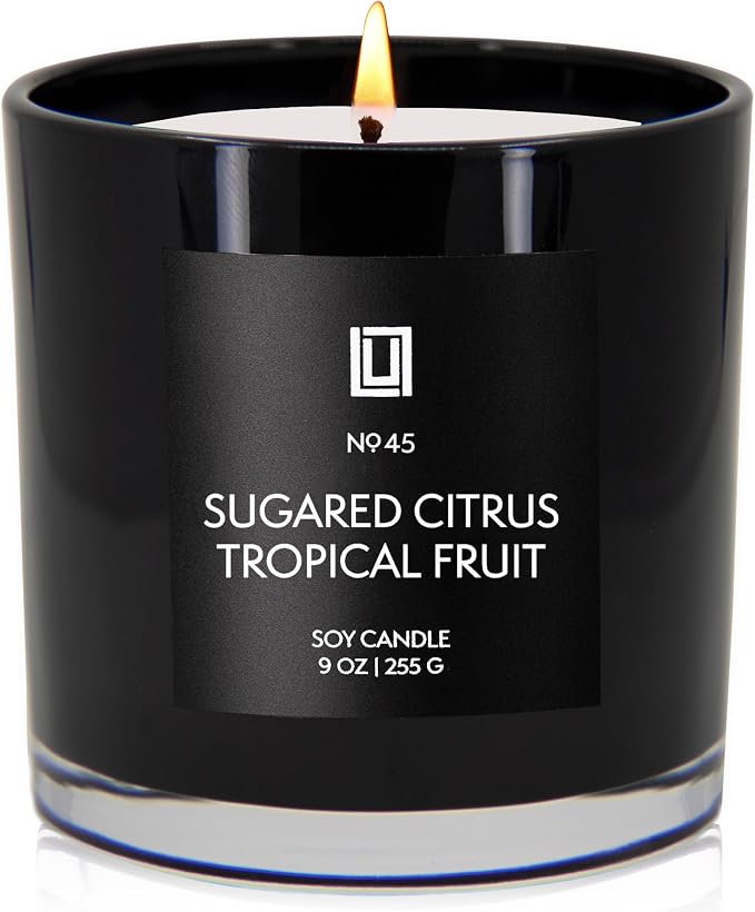 Lulu Candles | Sugared Citrus & Tropical Fruit Scented Candle | Bright Citrus & Sweet Tropical Fragrance | Luxury Soy Jar Candle | Highly Scented, Long Lasting Burn | Home Fragrance Decor (9 Oz.)