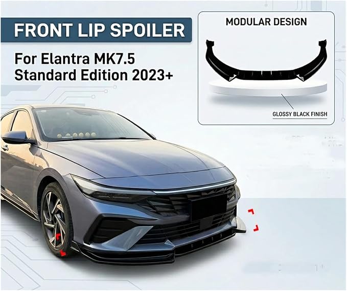 Front Bumper Lip Splitter Diffuser Spoiler Body Kit Modification For Elantra MK7.5 Standard Edition 2023
