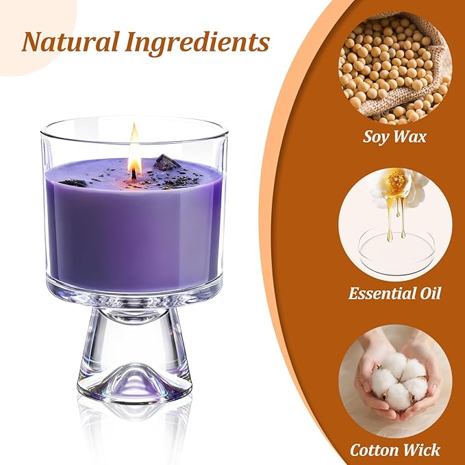 Freesia Scented Soy Candle, 48-Hour Long Burning Aromatherapy Candle for Home Spa, Gift for Mom Women Birthday Valentine (Green, 0.99 lb)
