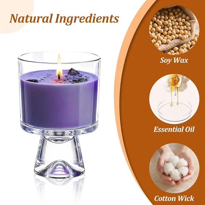 Gift for Mom, Natural Soy Candle, 48-Hour Long Burning Aromatherapy for Bedroom Bathroom Living Room Spa, Women Gifts Birthday Valentine House Warming Bridesmaid Gift (Bluebell Scented)