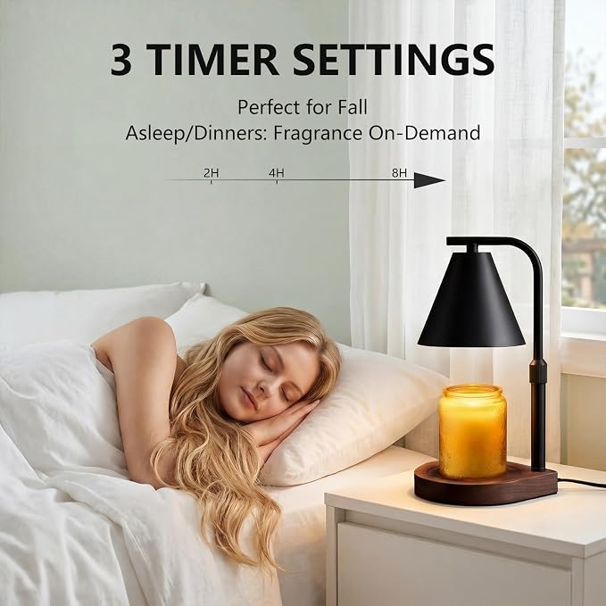 Candle Warmer Lamp with Timer & Dimmer- Electric Wax Melt Warmer with Adjustable Height for Scented Candles, Home Décor Fragrance and House Warming Birthday Gifts for Women Mom