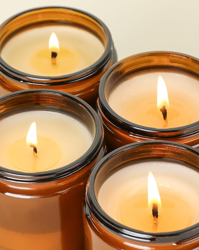 AOOVOO Vanilla/Lavender/Sandalwood/Rose Candles - 36 oz Scented Candles, Aromatherapy Candle, Soy Candle for Home Scented