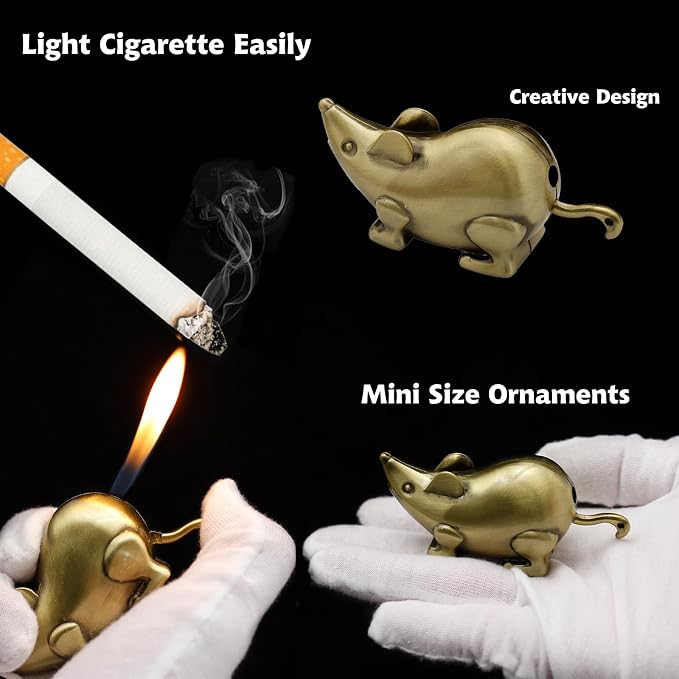Torch Lighter, Creative Inflatable Butane Lighter, Cool Portable Lighters, Adjustable Soft Flame Lighter, Refillable Butane Lighter for Outdoor Indoor Men Boyfriends Gifts(Without Butane)-Red Copper