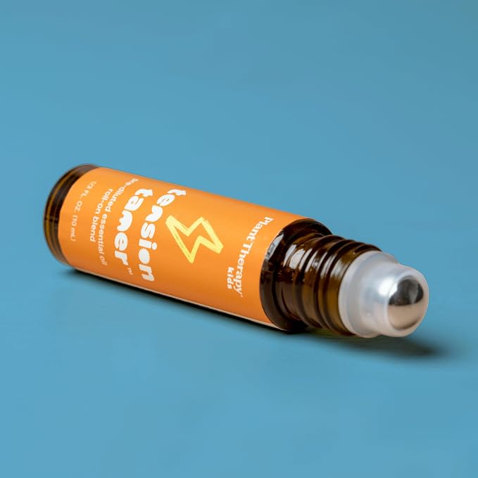 Plant Therapy Kids Tension Tamer Essential Oil Blend Pre-Diluted Roll-On 10 mL (1/3 oz) 100% Pure, Tension Headache Relief for Head and Neck