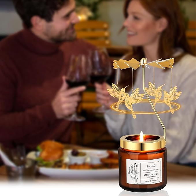 Hummingbird Gifts for Women, Rotatable Lavender Scented Candle Gifts for Mom Wife Anniversary Valentine's Day, Unique Birthday Gift for Sister Girlfriend with Gift Box