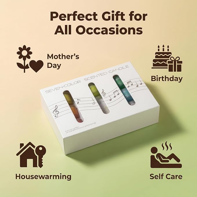 7-Day Rainbow Candle Set The | Self-Care and Stress Relief Aromatherapy Candles - Family Relaxation Candle Set with Lavender Cedar, Sandalwood, Lime Basil Orange Scents