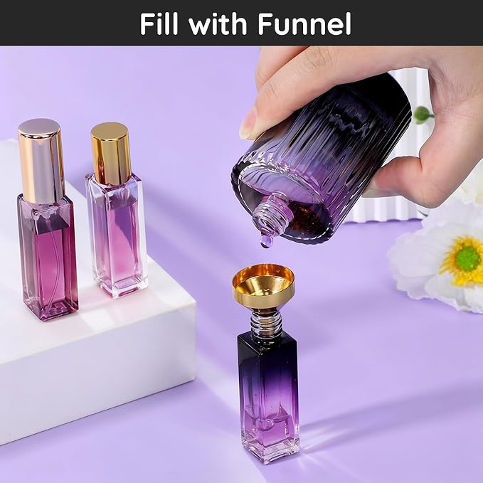 Segbeauty 10pcs Perfume Refill Tool Kit for Travel, 10ml 0.34oz Plastic Perfume Extractor Refill Tool for Cologne, 5pcs Large Funnel Perfume Dispenser Transfer Tool Set for Refillable Cologne Atomizer