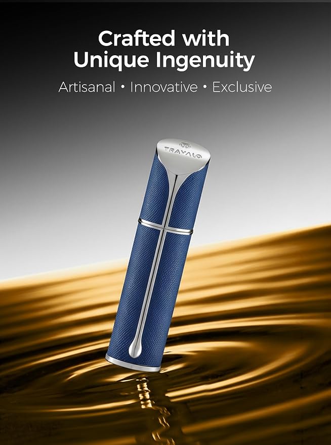 Travalo AQUA Refillable Perfume Atomizer, 5ml Travel Perfume Bottle with Easy Bottom Refill, Leak-Proof Mini Cologne Sprayer, TSA-Approved Pocket Fragrance Spray for Women & Men, 1 Piece (Blue)
