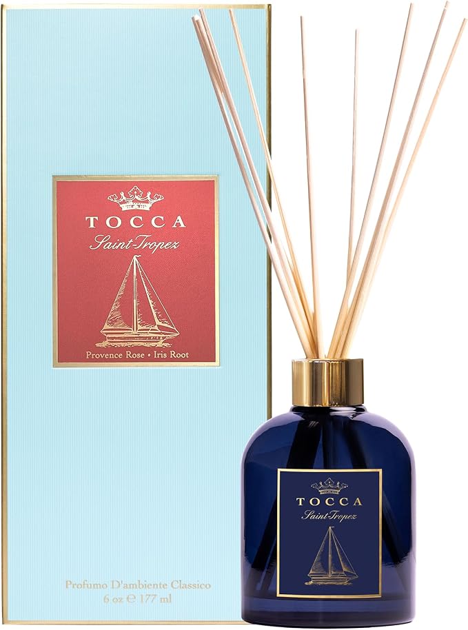 TOCCA Saint Tropez Reed Diffuser, 6oz - Provence Rose & Iris Root Scented