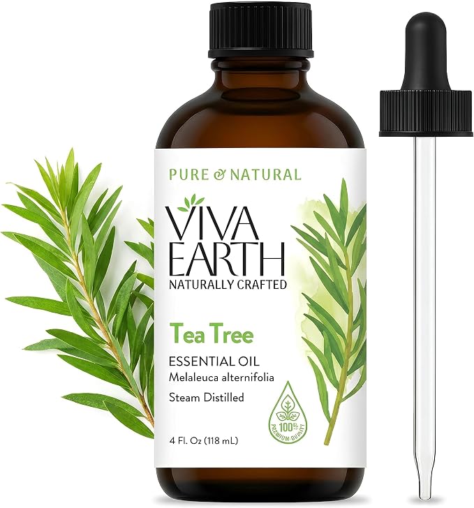 Tea Tree Essential Oil – 100% Pure and Natural Tea Tree Aroma for Diffusers, Aromatherapy, Hair and Scalp Care, Skin Care, Massage Oils, Soap and Candle Making – with Dropper, 4 oz