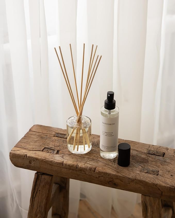 Brooklyn Candle Studio Reed Scent Diffuser - Love Potion - Relaxing Oil Diffuser, Jasmine, Lavender & Mandarin Fragrance, 8 Rattan Diffuser Reeds, Clean Ingredients - 3.7oz