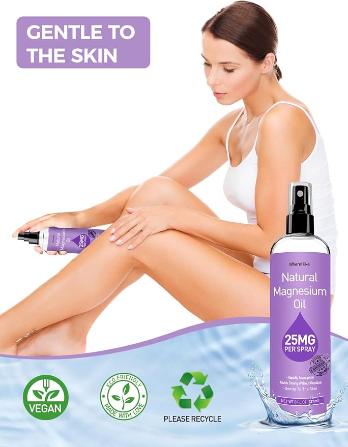 Stilip Magnesium Spray, Pure Magnesium Oil Spray for Feet,Ideal Gift for Muscle Relaxation&Better Sleep,Rapid Absorption,Quick Drying Without Residue-Lavender
