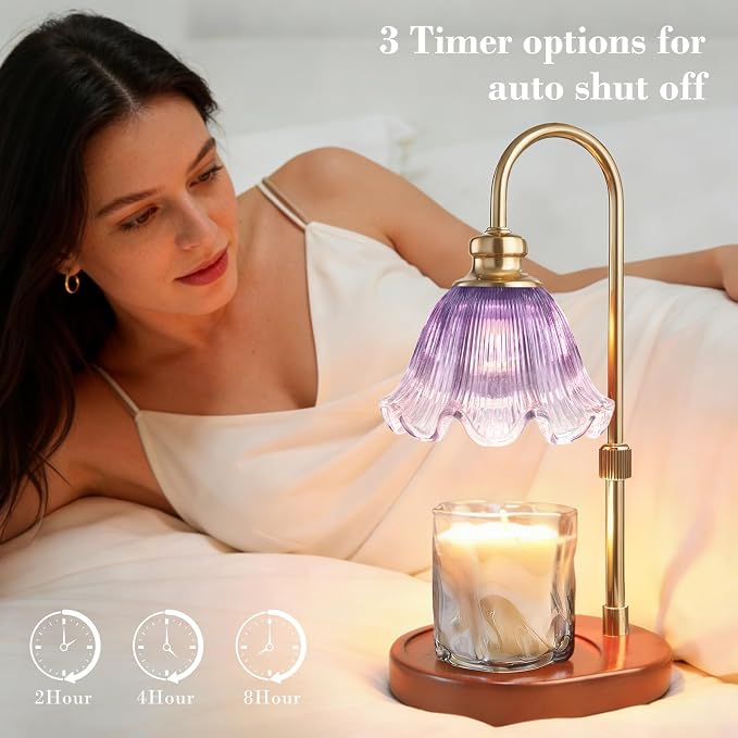 Candle Warmer Lamp with Timer, Christmas Decorations Indoor, Birthday Gifts for Women Mom, Warming Gifts for Office, Dorm, Apartment & New Home Decor