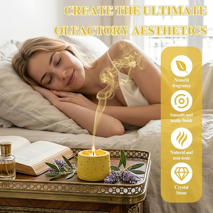 Scented Candle, Soy Candle, Non-Toxic Aroma Candles, Pear and Freesia Scented, Citrine Crystal, Best Smelling Candle, Gift for Women and Men(Net wt.200g)