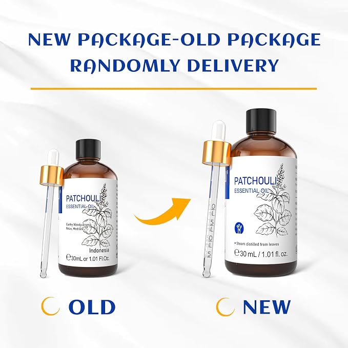 HIQILI Patchouli Essential Oil, for Diffuser, Homemade Perfume, Skin Care, Aromatherapy, Gift for Hippie Friend-30ML