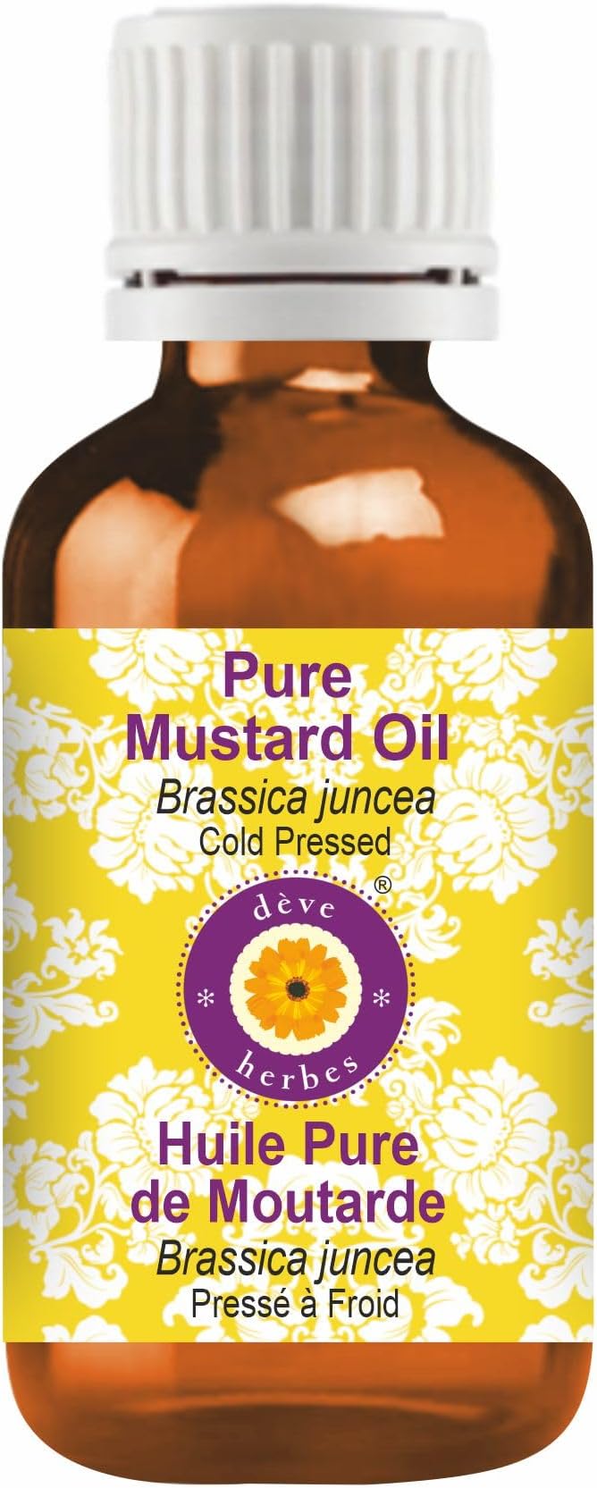 Deve Herbes Mustard Oil (Brassica juncea) | Cold Pressed | Pure | Natural | Undiluted | for Diluting Essential Oils | for Hair, Skin & Massage | Non-Sticky| Lightweight| Men & Women | 15ml (0.50 oz)