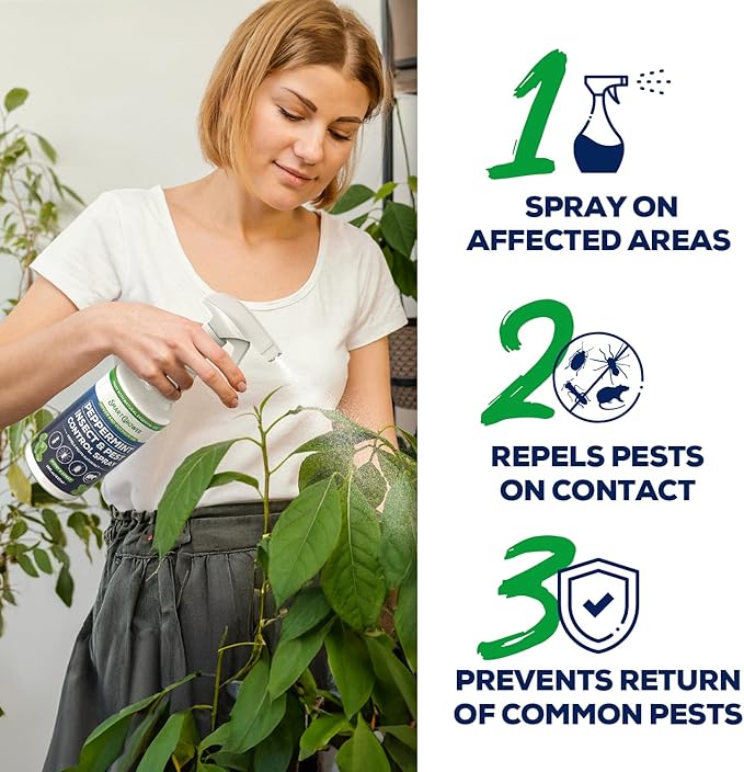 Peppermint Oil Spray for Insects, Pests, Rodents, Mice, Bugs, Spiders, Ants & Wasps - All Natural Pest Control Repellent for Home, Indoor, Outdoor, Garden, Maximum Strength, Ready-to-Use, 16 FL OZ