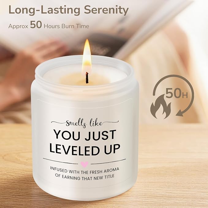 Congratulations Gifts for Women, Promotion Gifts for Women at Work, New Job Candle Gift, Congratulations Gift for Woman, Gamer, Friend, Boss, Teachers, Nurses - Lavender Candles(7oz)