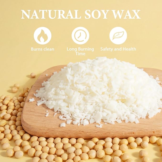 FUHITIM Soy Candle Wax Kit for Candle Making 5 lbs Bag, Premium Natural Soy Wax Flakes, No additives and Pure, 100 Cotton Candle Wicks, Fragrance Oils, Dried Flowers & Pigment Colors