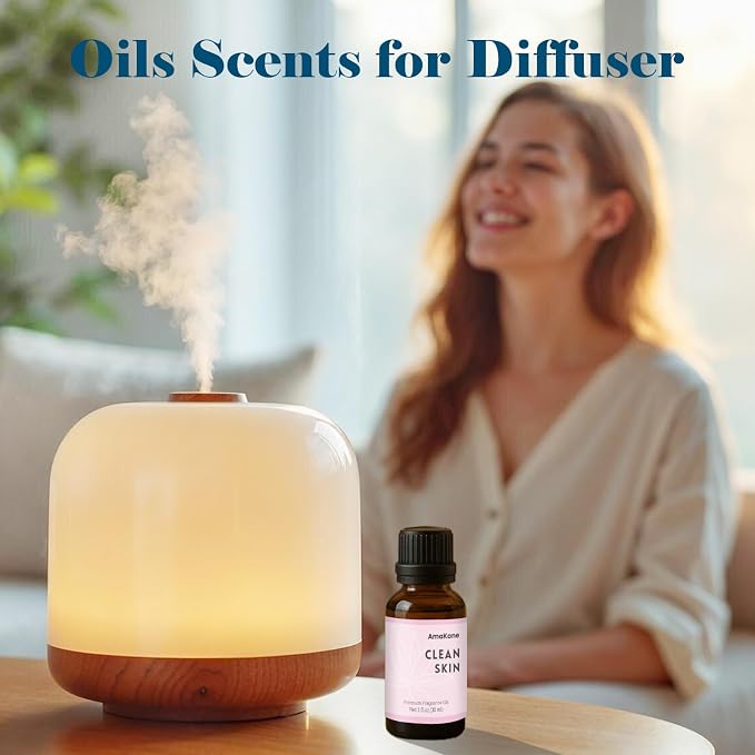 AmaKane Clean Skin Fragrance Oil 30ml, Clean Essential Oil, Fresh Floral Diffuser Oil for Home, Long-Lasting Aromatherapy Oil, Candle, Soap Making Scents
