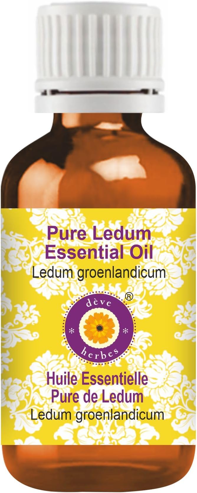 dève herbes Ledum Essential Oil (Ledum groenlandicum) Pure | Non-Sticky | Non-Greasy | Lightweight | Men & Women | All Skin Types | Steam Distilled 2ml (0.06 oz)