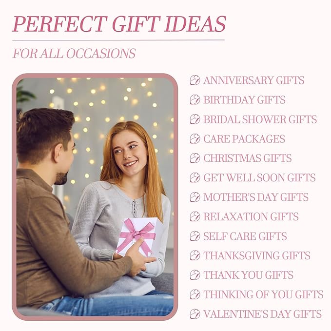 EXTALOW Spa Gifts for Women Bath and Body Gift Baskets Mothers Day Gift Rose Home Spa Set Self Care Gifts for Mom Sister Her Wife Birthday Gifts for Women Spa Kit Care Package Thank You Gift