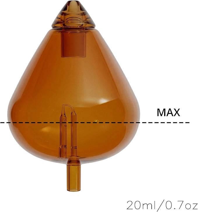 20ml Hand-Blown Glass Atomizing Chamber for Waterless Essential Oil Diffusers, Amber Reservoir, Plastic-Free Nebulizing Vessel, DIY Replacement Accessory, [Amber]