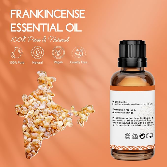 Frankincense and Myrrh Essential Oil, 100% Pure Natural, for Diffuser