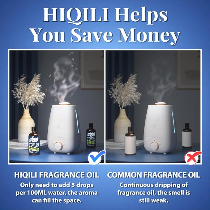 HIQILI Grassland Fragrance Oil 100ml for Diffuser Car Freshies, Clean Fresh Scent for Candle Making Soap Laundry 3.38 Fl Oz