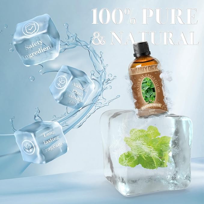 Peppermint Essential Oil 100ML - 100% Pure and Natural Therapeutic Grade Oils for Aromatherapy Diffuser - 3.4 Fl Oz/Peppermint