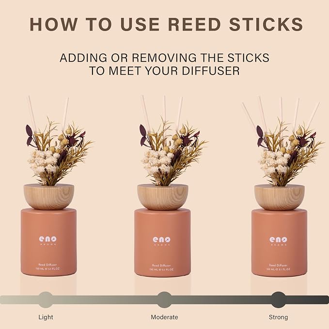 Reed Diffuser Set with Dried Flowers, 5.1 fl oz / 150ml, Mango Papaya Salad - Home Fragrance Diffuser with Sticks for Bathroom Shelf Decor, Bedroom, Office & Gift