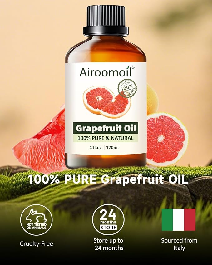 Grapefruit Essential Oil 4 Fl Oz (120ml), 100% Natural & Undiluted, Bright Citrus Scent for Diffusers, DIY Soap, Candles & Bath Bombs, Large Value Bottle for Everyday Aromatherapy