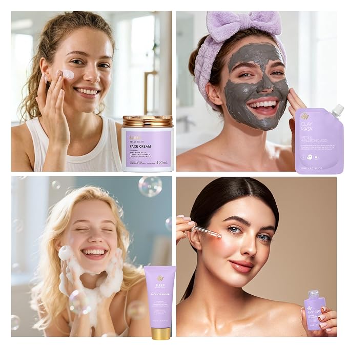 Gifts for Women, Gifts Basket for Women, 32 Pcs Lavender Bath and Body Gift Basket Set, Hydrating Facial Skin Care Gifts Set, Home Spa Self-Care Basket Set, Birthday Gift for Her, Anniversary, Wife