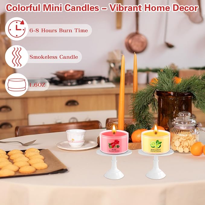20 Pack Scented Candles, 1.6oz Mini Jar Holiday Gift Set with 10 Fragrances & Colors, Natural Soy Wax Aromatherapy Candles for Mother's Day, Home, Party Decor, Candle Gifts for Women, Her, Mom