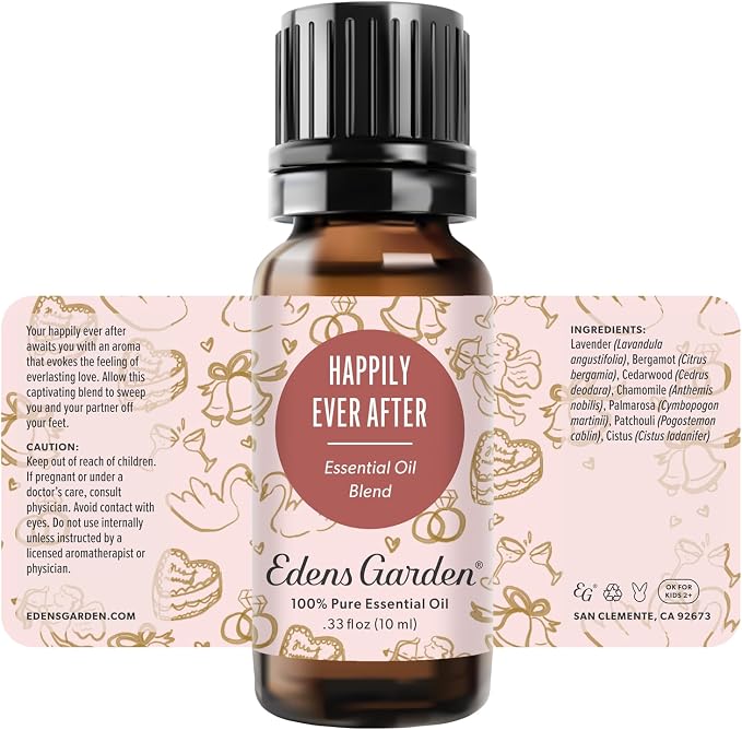 Edens Garden Happily Ever After Essential Oil Blend – Wedding & Romance Gift, 100% Pure Undiluted Aromatherapy for Natural Wellness & Special Occasions – 10 ml (.33 fl oz)