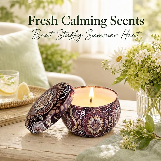 YINUO Scented Candle Gift Set for Women, 12 Pack Soy Wax Aromatherapy Candles, Floral, Citrus & Fresh Scents, Birthday Gifts for Women