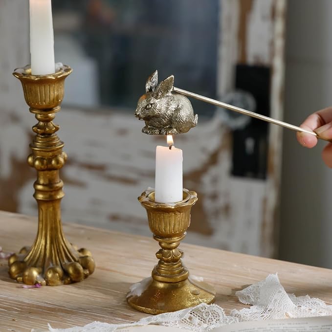 NIKKY HOME Candle Snuffer, Bunny Candle Extinguisher with Long Handle, Candle Tool for Putting Out Extinguishing Candle Wick Flame Safely