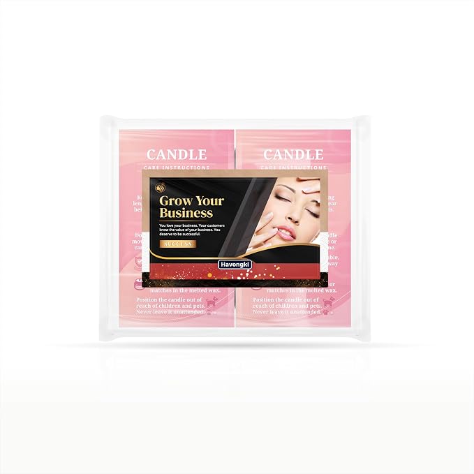 200 pack - Premium Handmade Candle Care Instruction Cards Pink 2x3.5 in, Small Business | Soy Bees Wax Melt, Candle Makers, Making Supplies Kit Set, Containers, Jars, Pot, Package