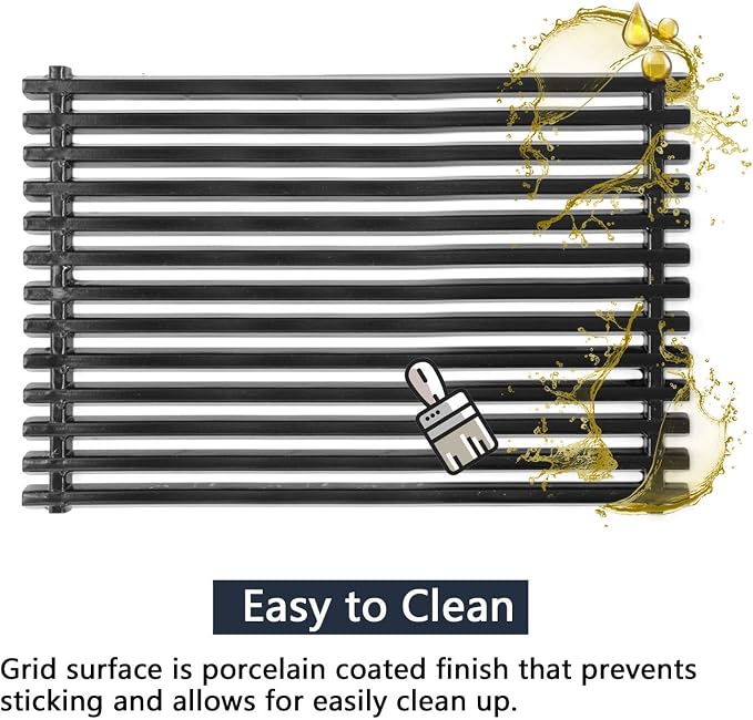 Hongso Replacement Parts for Weber Genesis Silver B & C, Genesis Gold B/C, Spirit E310 E320 700 Grills with Side Mounted Control, 17.4" Grill Grates 7525, 22.5" Flavorizer Bars 7536, Burner Tube Kit