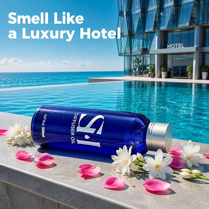 Sandalwood SW08 Hotel Scent Diffuser Oil | 5.07 Fl oz (150 ml) - Waterless Diffuser Oil Refill & Highly Concentrated Fragrance Oil, Diffuser Oil Scents Luxury, Hotel Oil Diffuser