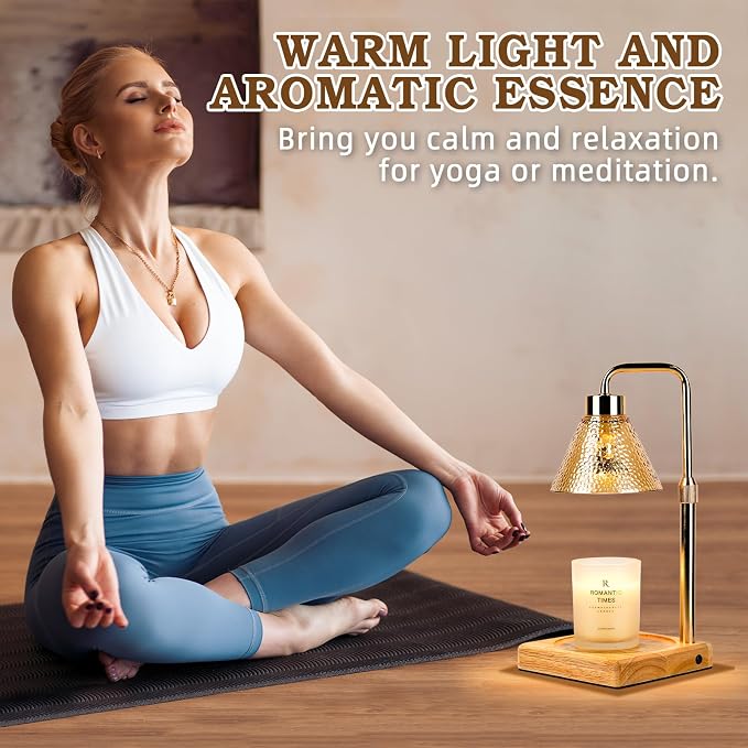 Funistree Modern Candle Warmer Lamp, Dimmable Candle Lamp Warmer with Timer, Mothers Day Birthday Gifts for Women Who Have Everything, Adjustable Men's Candle Lamp, Cozy Living Room Bedroom Decor