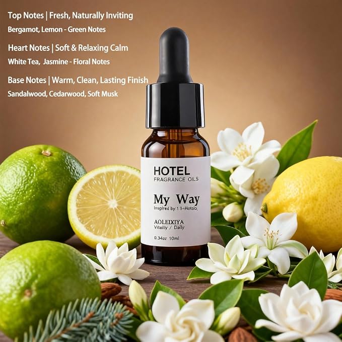 My Way Diffuser Oil Waterless Hotel Essential Oils for Diffusers for Home Inspired by The 1 Hotel Miami Scent - Premium Hotel Collection Diffuser Oil - 10 ml, 0.34 fl oz